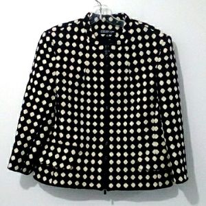 Jones New York collection black tan polkadot jacket